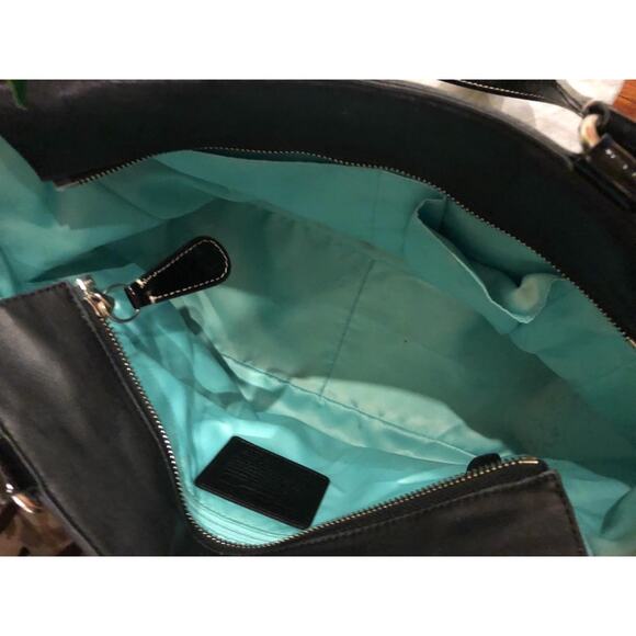 Coach F14887 Women's Laura BLACK Leather Tote (PU1700 - Picture 9 of 13